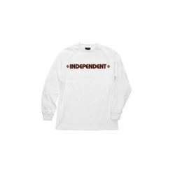 Independent Bar Cross Kids Longsleeve White