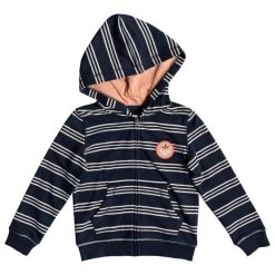 Roxy Back Again Zip-Up Kids Hoodie Dress Blues Musical Stripes -Skateboard Shop roxy back again zip up kids hoodie dress blues musical stripes 2
