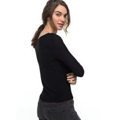 Roxy Be Awesome Today Longsleeve Black -Skateboard Shop roxy be awesome today long sleeve shirt black 1