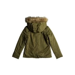 Roxy Feel The Sun Military Hooded Kids Parka Olive -Skateboard Shop roxy feel the sun military hooded kids parka olive 2