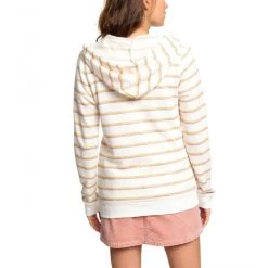 Roxy Trippin Stripes Women's Zip Hoodie Mauvewood Mom Tea -Skateboard Shop roxy trippin stripes women s zip hoodie mauvewood mom tea 2