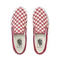 Vans Classic Slip-On Rumba Red/True White Checkerboard Schoenen -Skateboard Shop vans classic slip on rumba redtrue white checkerboard schoenen 10