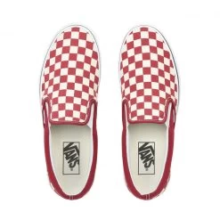 Vans Classic Slip-On Rumba Red/True White Checkerboard Schoenen -Skateboard Shop vans classic slip on rumba redtrue white checkerboard schoenen 4