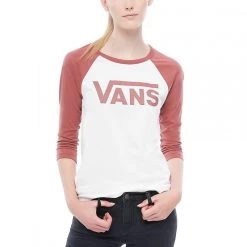 Vans Flying V Raglan Longsleeve Marsmellow/Apple Butter -Skateboard Shop vans flying v raglan marsmellowapple butter 2